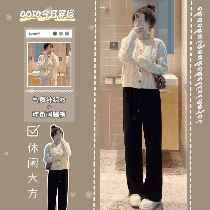 Ốp Áo Khoác Sweater Ngắn Phong Cách Mary Influencer Cabinet Xiaoxiang Thời Trang Thu Đông Mới - Quần