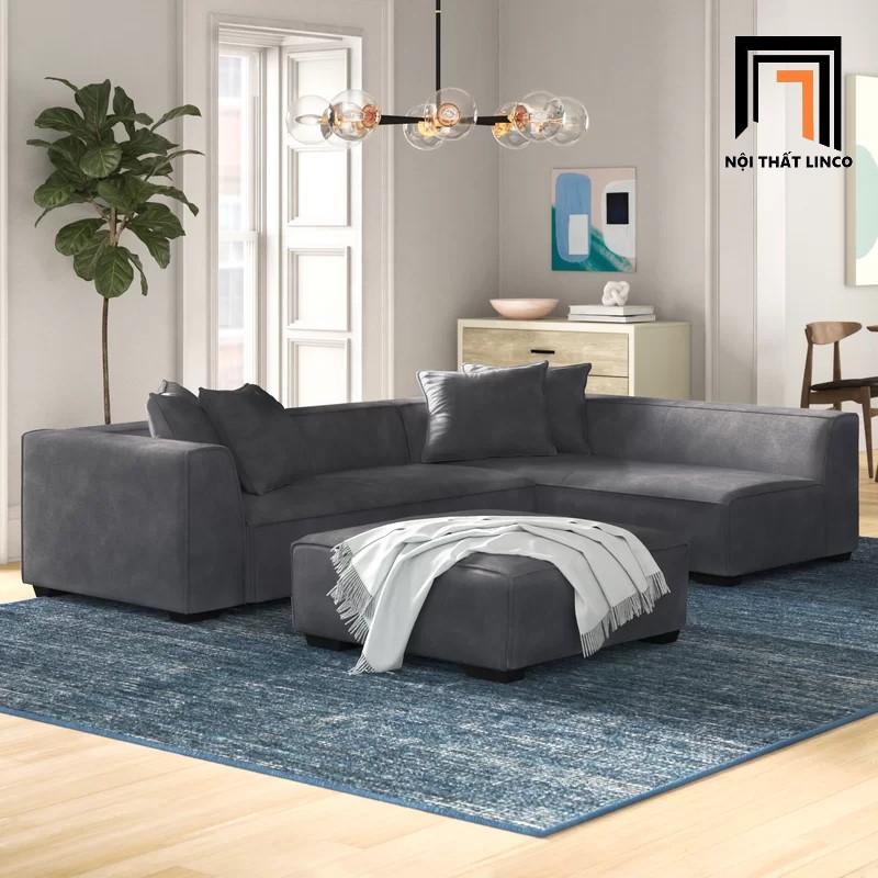 Bộ ghế sofa góc L 2m5 x 1m6 Kingee nhiều màu sắc