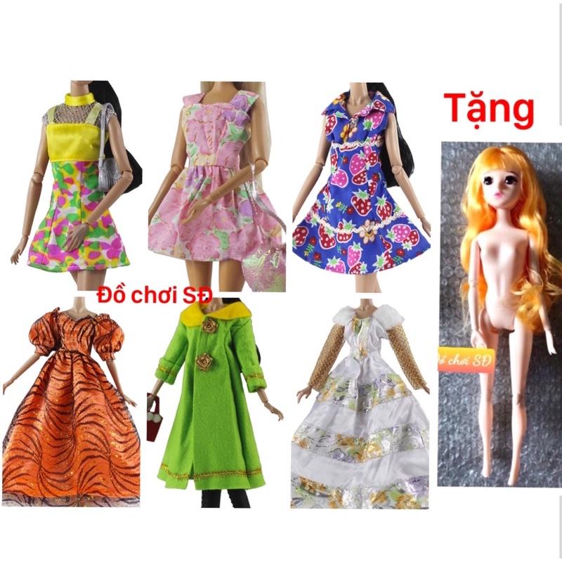 quần áo búp bê 30 cm- combo 6 áo tặng 1 búp bê ngẫu nhiên