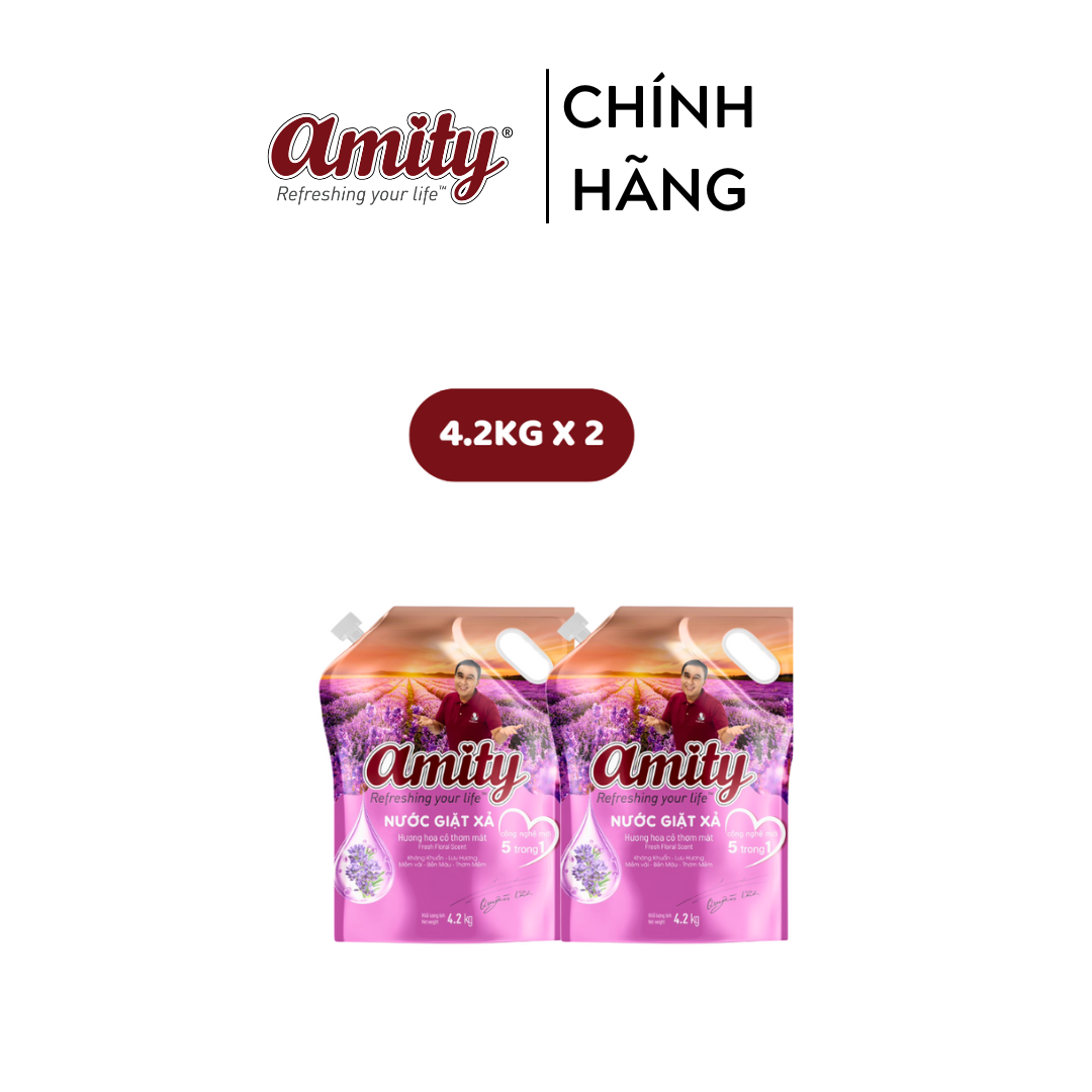 Combo 2 Túi Nước giặt xả Amity 4.2kg/túi Làm Sạch