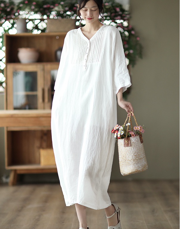 {#HàngMớiVề} Váy Đầm Nữ Thiết Kế Cao Cấp Cổ Xẻ Dáng Suông Tôn Dáng, Đầm Midi Chất Liệu Sang Trọng Da190