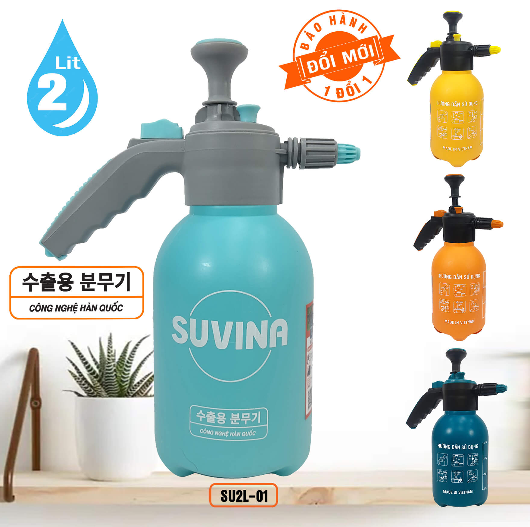 Bình Xịt Phun Sương Tưới Cây 2L Chính Hãng SUVINA