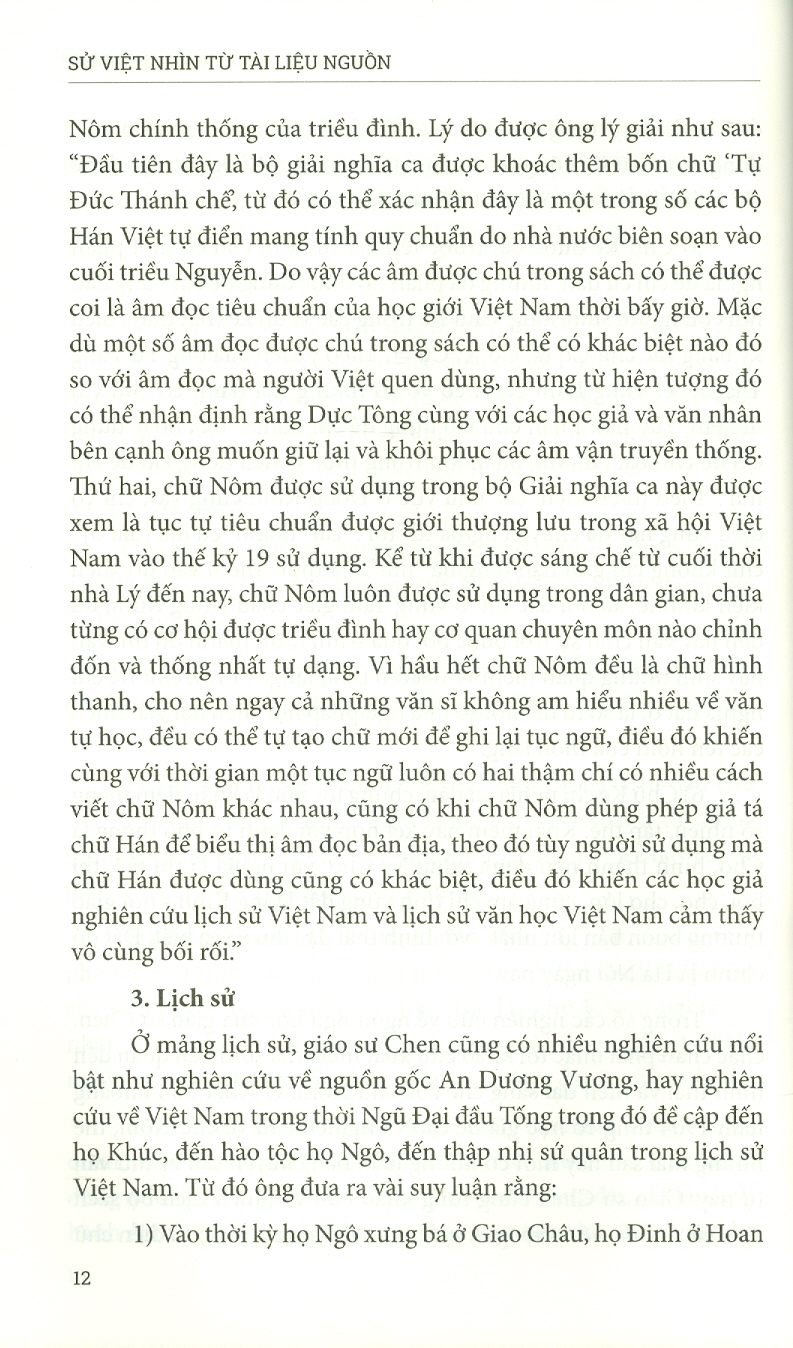 SỬ VIỆT - Nhìn Từ Tài Liệu Nguồn - Trần Kinh Hòa (Cheng Nin Ho) - Nguyễn Mạnh Sơn dịch - (bìa mềm)