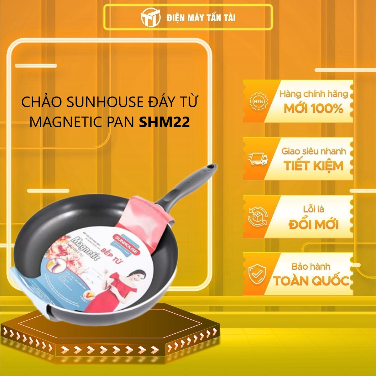 CHẢO SUNHOUSE ĐÁY TỪ MAGNETIC PAN SHM22 - Hàng chính hãng