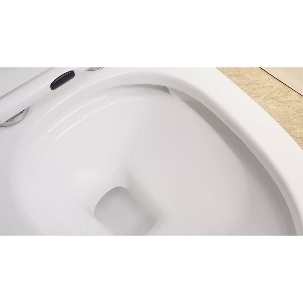 Bồn cầu 1 khối men sứ Nano tuyết, nắp đóng êm Eurolife EL-BC2077