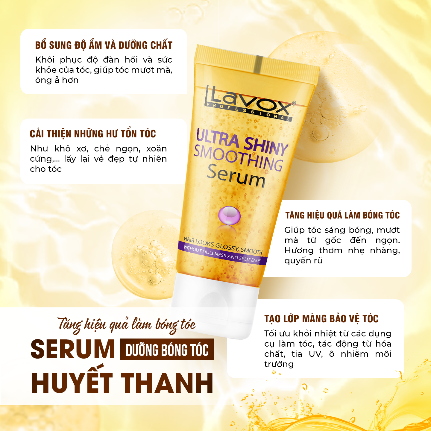 Serum Huyết Thanh Dưỡng Bóng Tóc Lavox 60ml