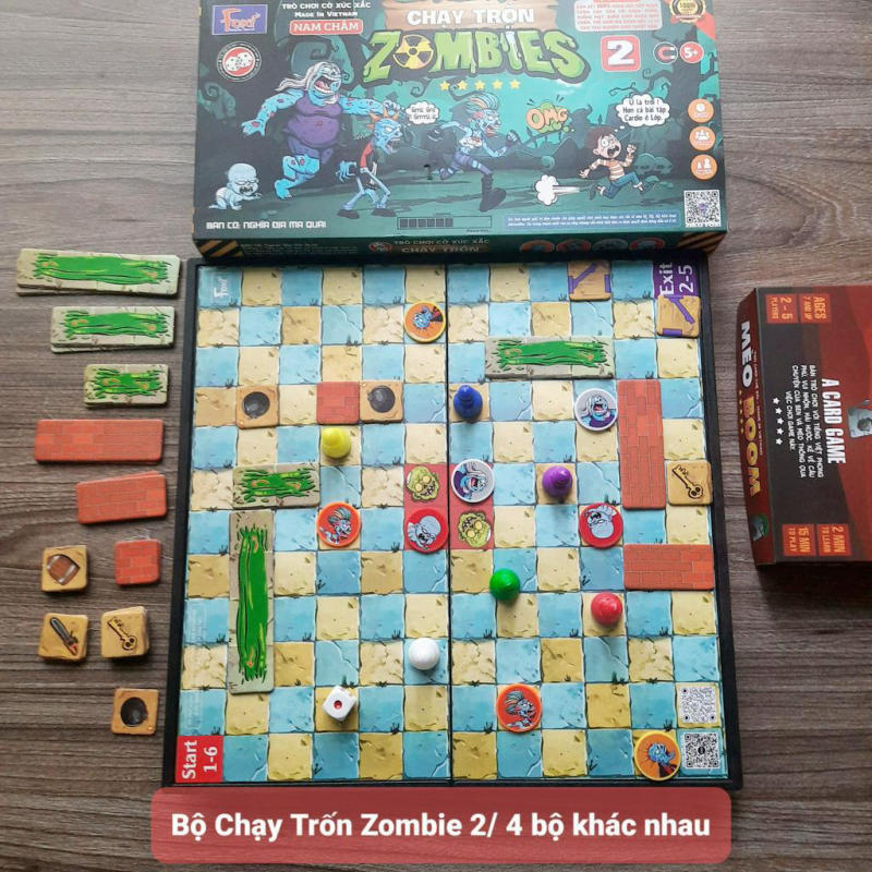 Board Game Nhiều Người Chơi, Đồ Chơi Chơi Cùng Bạn Bè Chạy Trốn Zombies Có Nam Châm