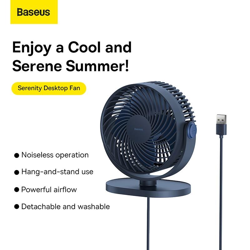 Quạt Sạc Để Bàn Di Động Baseus Serenity Desktop Fan 2000 mAh (Hàng chính hãng)