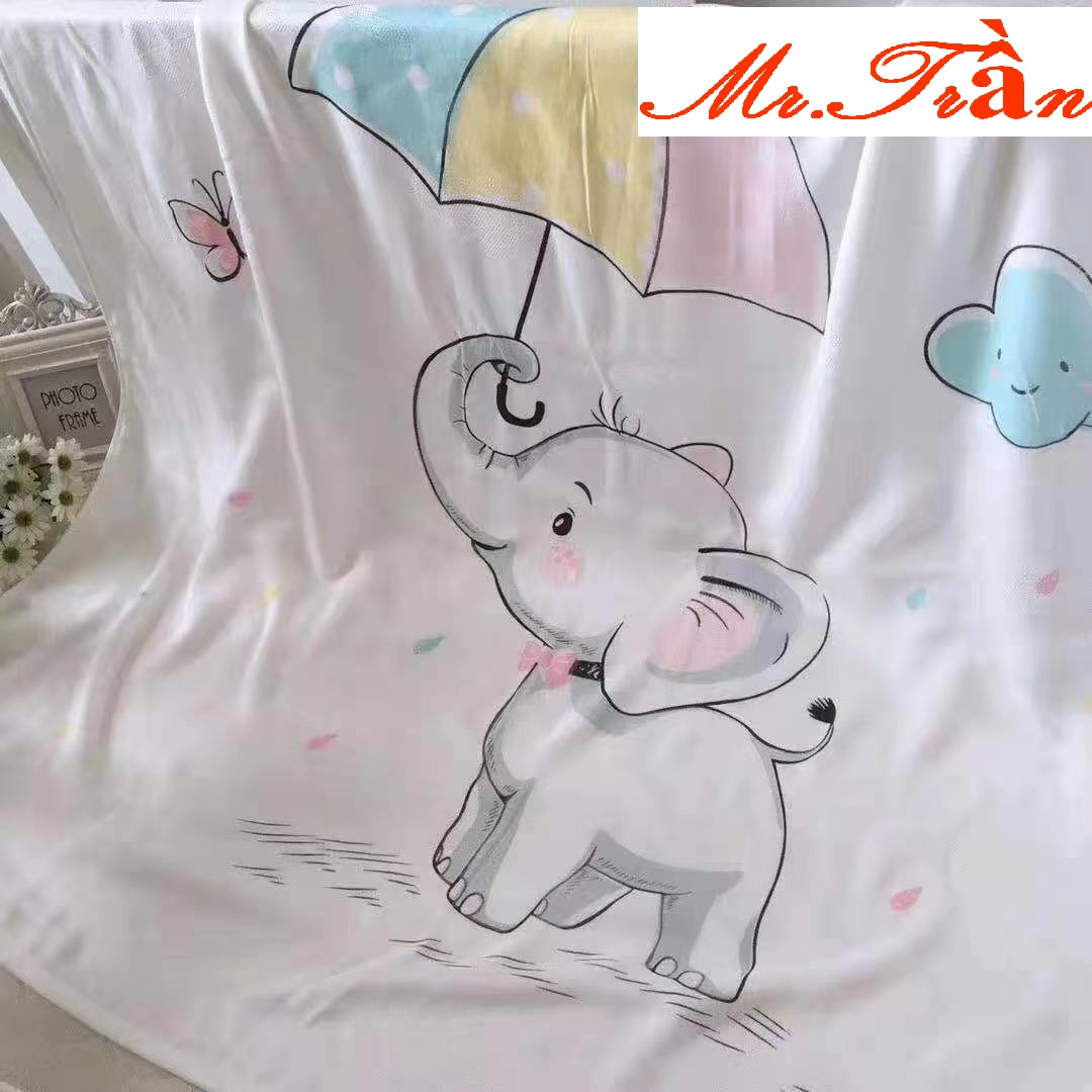 Chăn lụa siêu mềm, siêu mát, họa tiết dễ thương