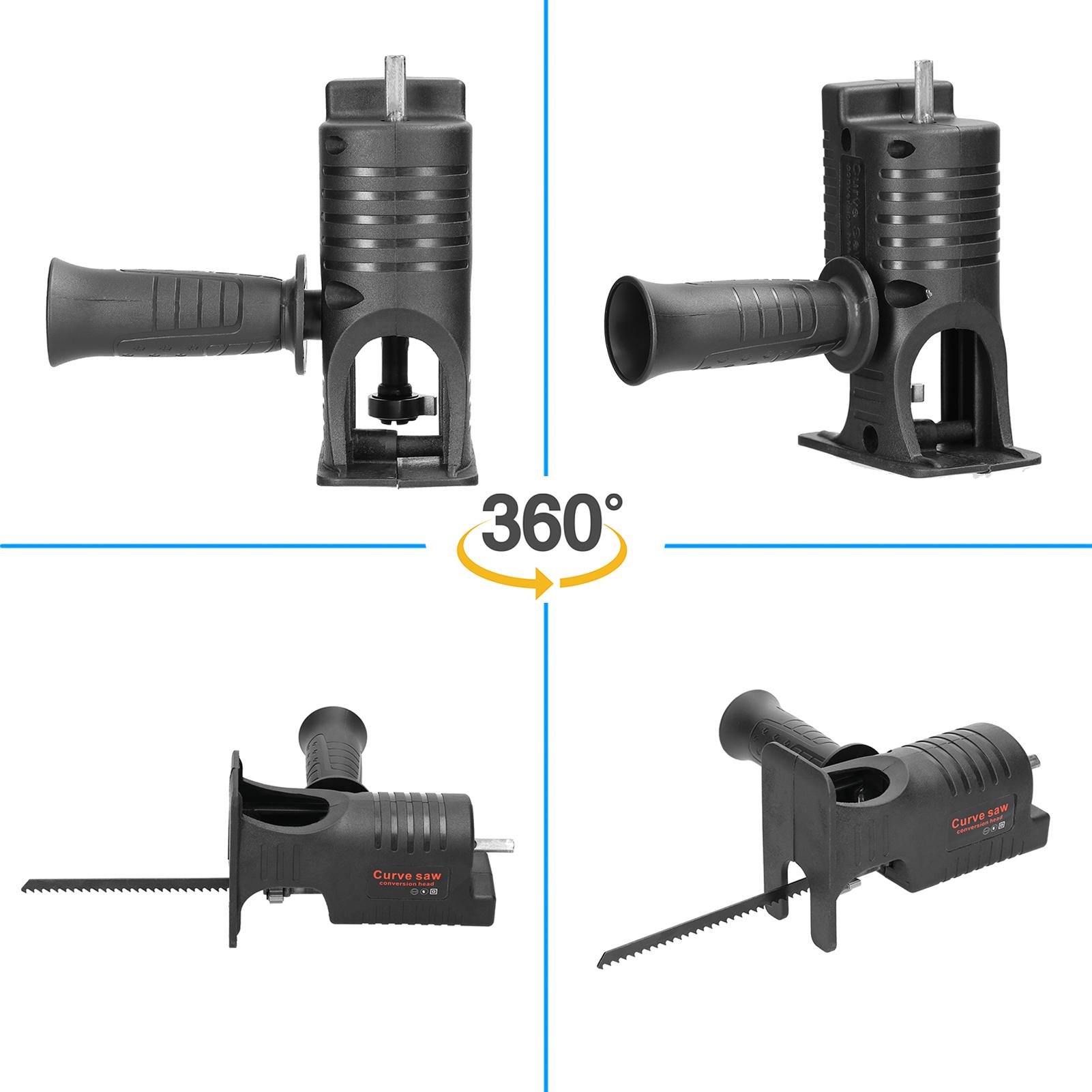 Electric Drill Modified To Electric Saws Accessory Modification Tool Kit Electric Reciprocating Saws Drill to Jig Saws Portable Woodworking Cutting Utility Tool for Wood Metal Cutting with 3 Sawblade