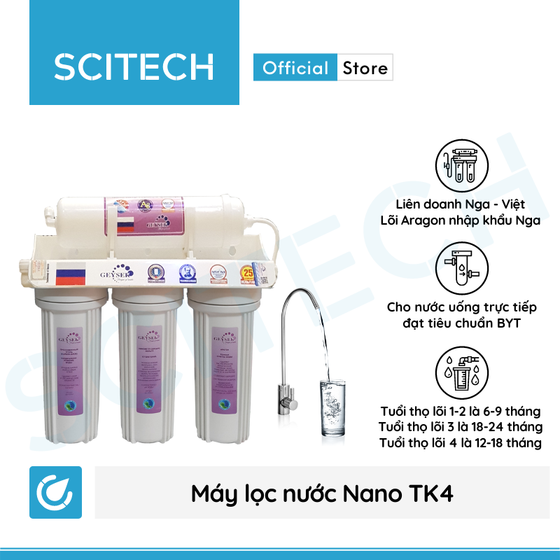 Máy lọc nước Nano TK by Scitech (Không dùng điện, không nước thải, 3 đến 9 cấp lọc) - Hàng chính hãng