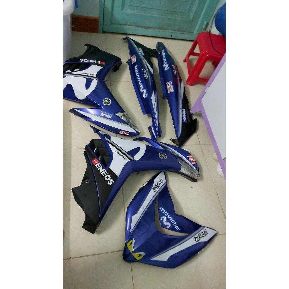 Tem exciter 150 movi trắng xanh