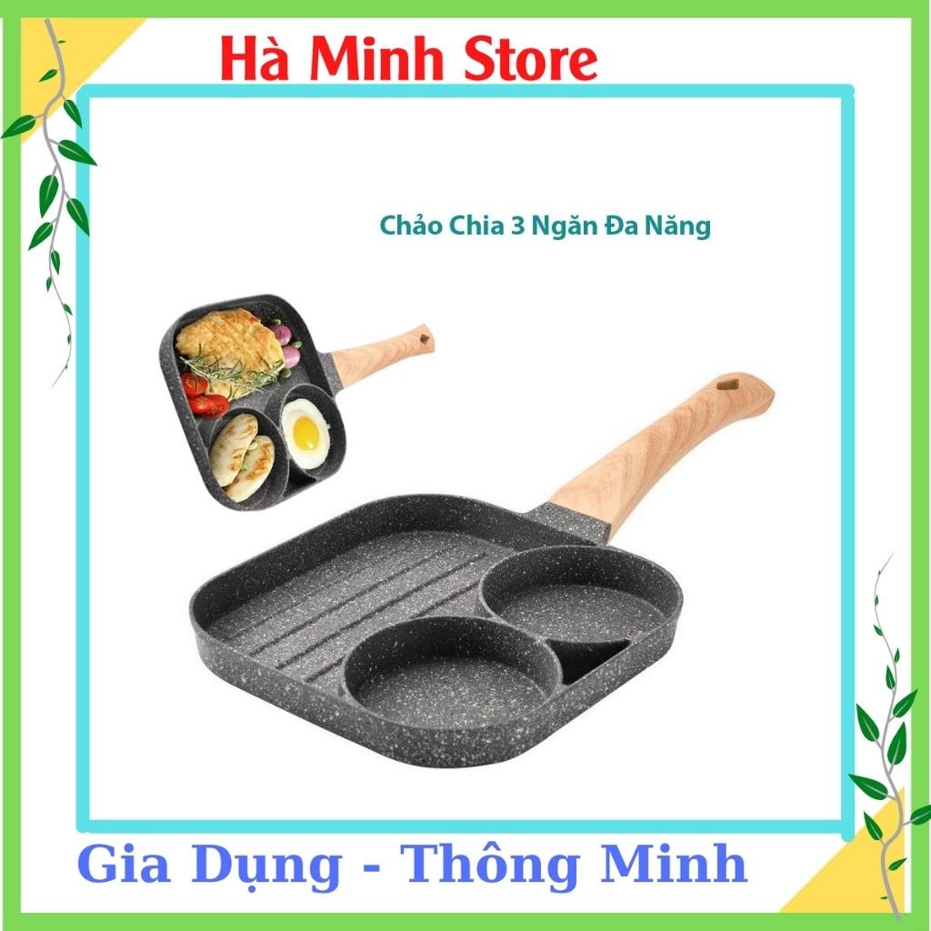 Chảo Chiên Trứng 4 Ngăn, Chảo Đá 4 Ngăn Chống Dính, Chống Chầy Xước Cực Tốt, Dùng Cho Mọi Loại Bếp Gia Dụng Hà Minh