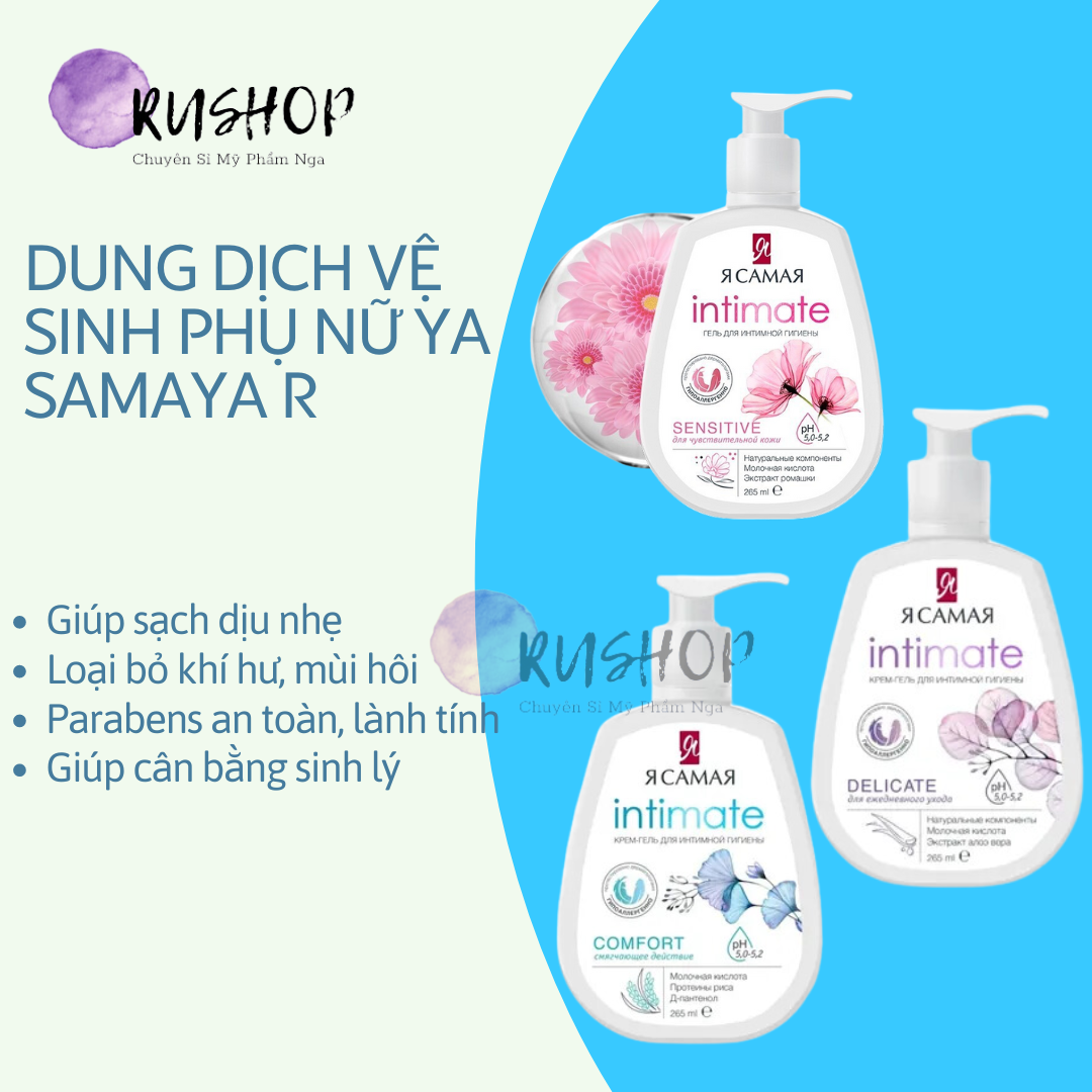 Dung dịch vệ sinh phụ nữ YA SAMAYA R Intimate 265ml - làm sạch dưỡng ẩm