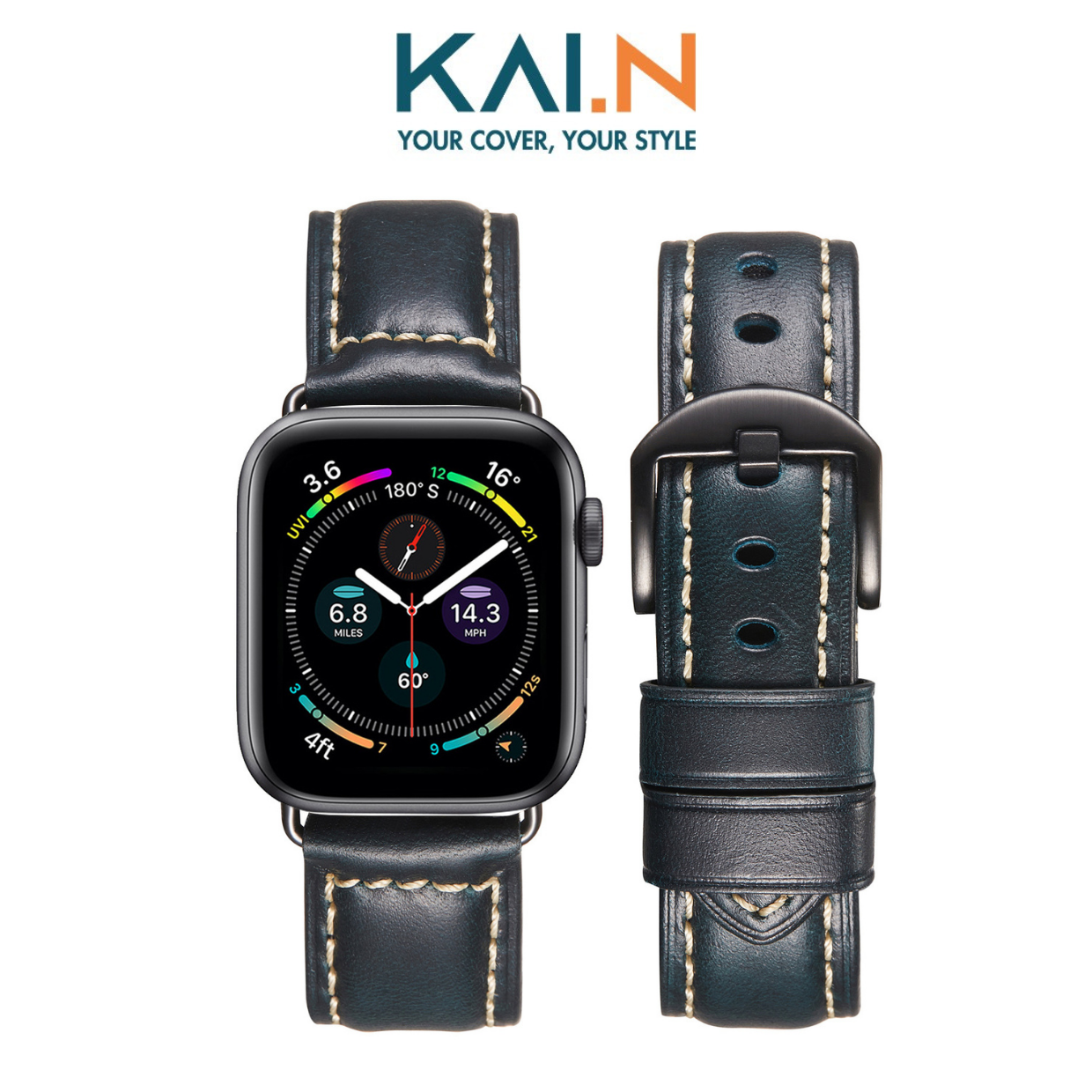 Dây Đeo Da Dành Cho Apple Watch Series 1-8/ Apple Watch SE/ Apple Watch Ultra Sáp Dầu Chống Nước Classic Italia Leather- Hàng Chính Hãng