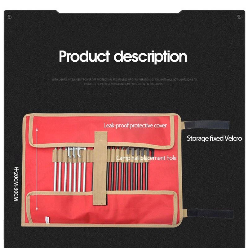 Outdoor Camping Tent Nail Bag Storage Accessories Hammer Wind Rope Tent Pegs Nail Oxford Cloth Storage Bag