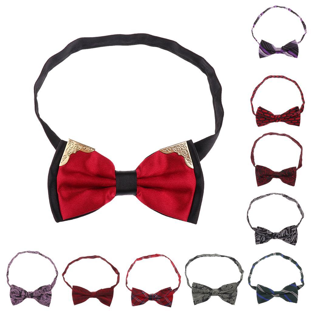 Men's Formal Tuxedo Bowtie Pre-tied Neckties with Adjustable Strap