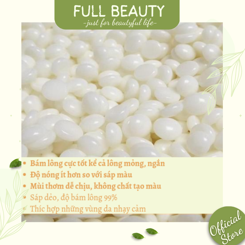 Sáp Wax Lông Sữa Dừa Cao Cấp Premier Full Beauty Hard Wax Beans Coconut