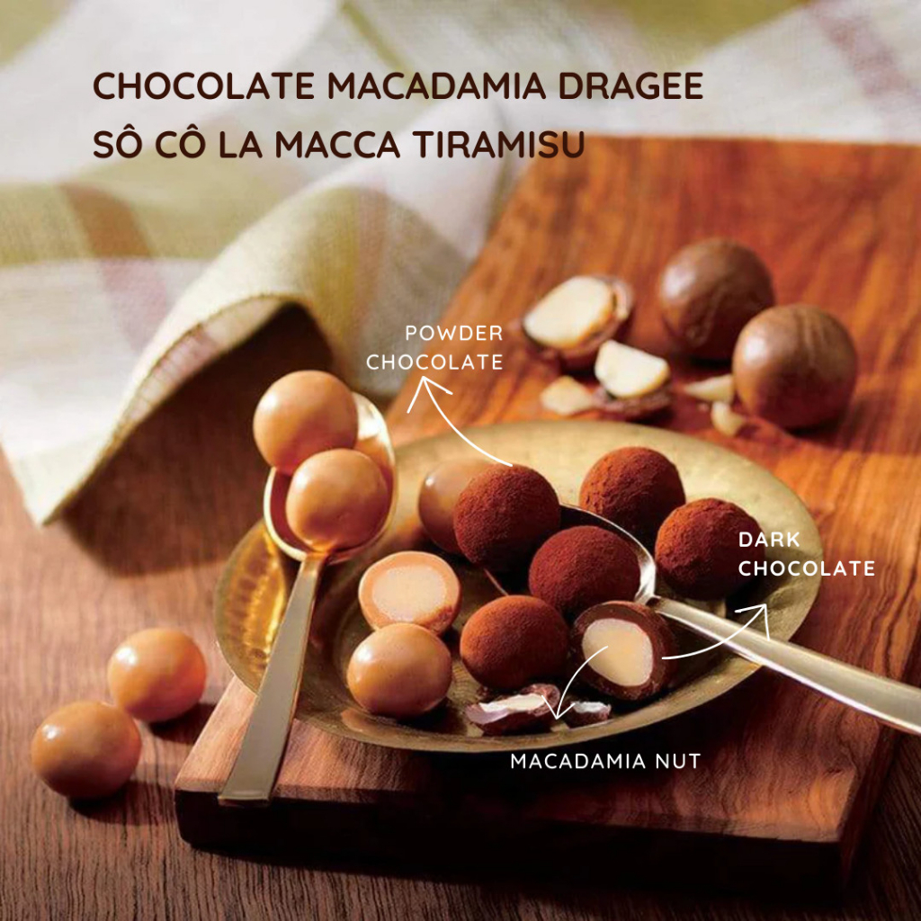 Socola macca tiramisu hộp 100g SHE Chocolate - Quà tặng du lịch phong cảnh Chợ nổi Cái Răng Việt Nam