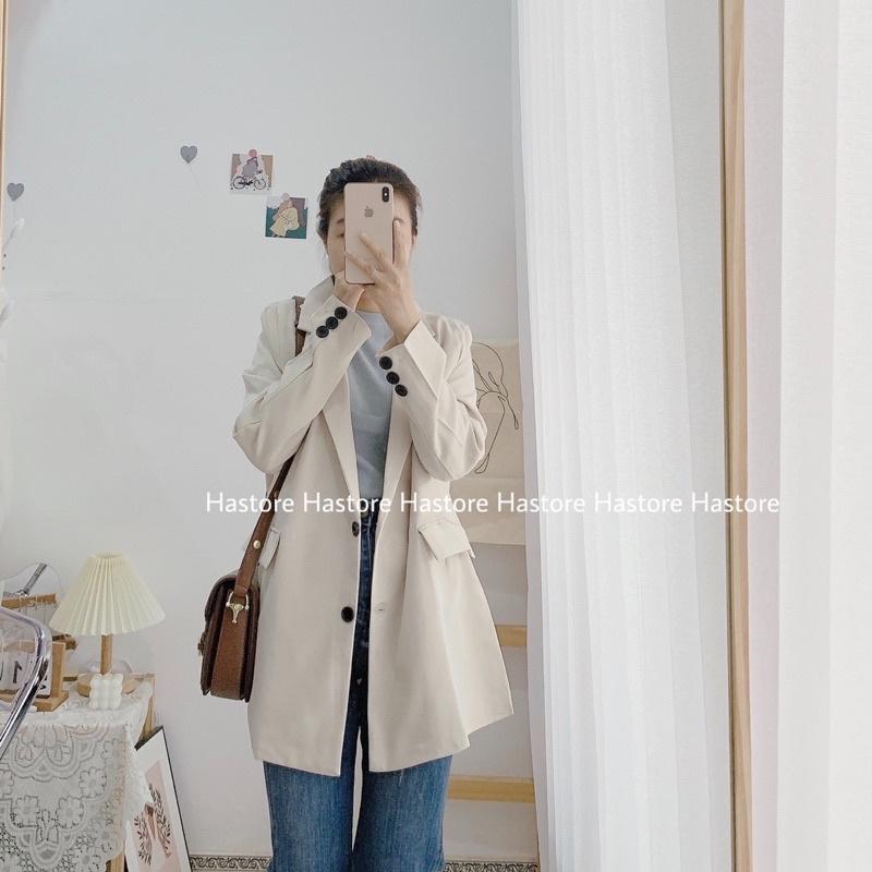 Blazer màu be 2 cúc áo ( ảnh tự chụp )