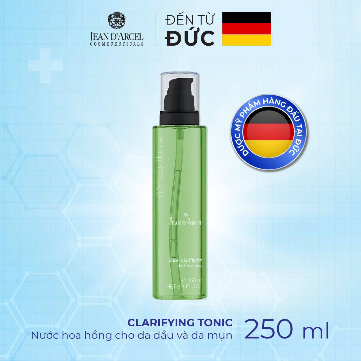 J02 Nước cân bằng cho da dầu và da mụn Demarquillante - Clarifying Tonic 250ml - Jean d'Arcel