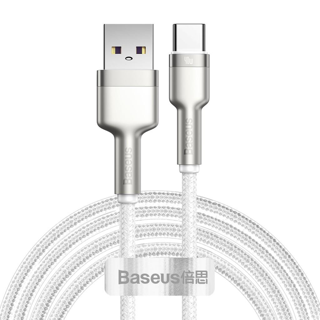 Cáp sạc nhanh, siêu bền Baseus Cafule Metal Series Type C 40W (USB to Type C, Zinc Alloy Material, Super Quick charge)- Hàng chính hãng