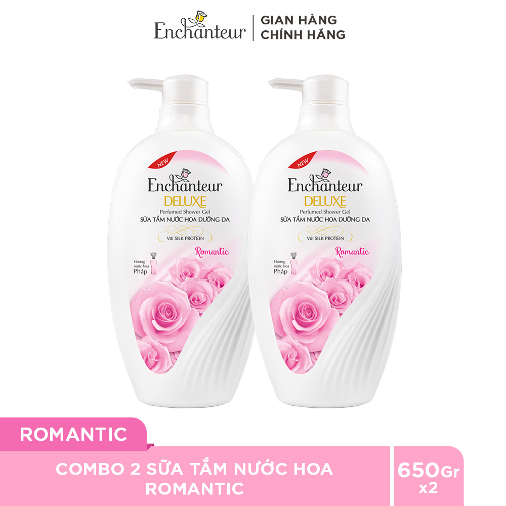 Combo 2 Sữa tắm hương nước hoa Enchanteur Romantic 650gr/ Chai