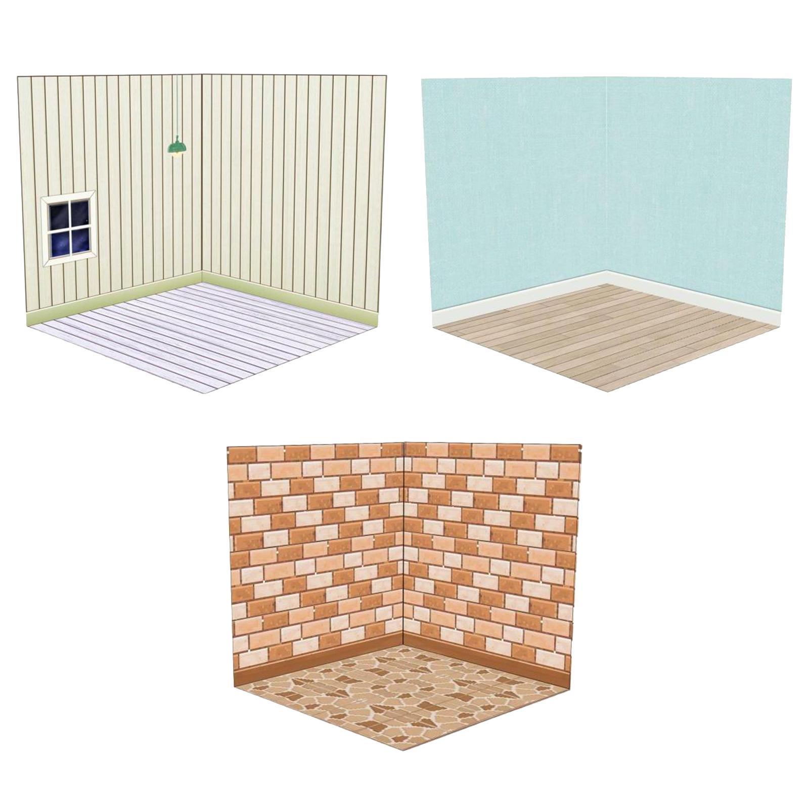 3x 1:12 Dollhouse Display Board Miniature Background Board for Gift