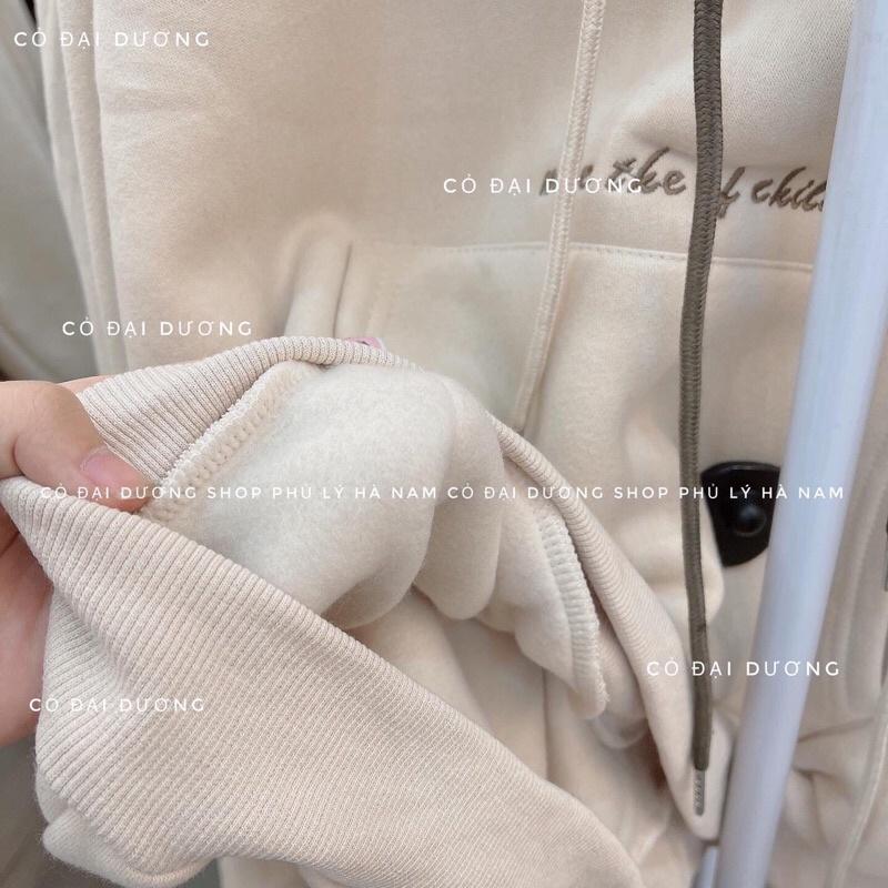 Áo nỉ hoodie chữ bụng 2 mũ