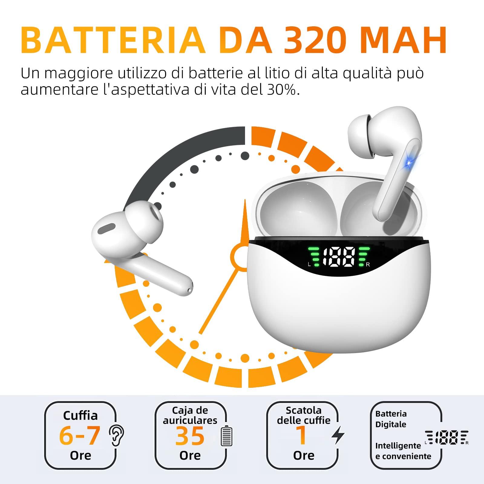 Tai nghe Bluetooth, tai nghe Bluetooth có điều khiển cảm ứng, tai nghe không dây, tai nghe âm thanh nổi không dây với micro, IPX7 không thấm nước, chơi 35 giờ cho iOS và Android
