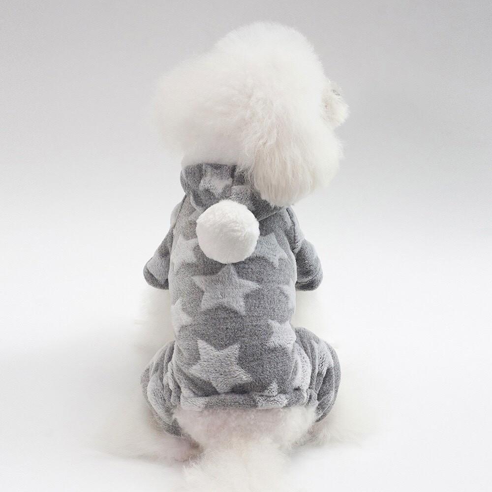 Áo hình sao có mũ dễ thương cho thú cưng chất liệu lông tuyết mềm mịn(Form nhỏ tăng 1 size), áo cho chó, áo cho mèo