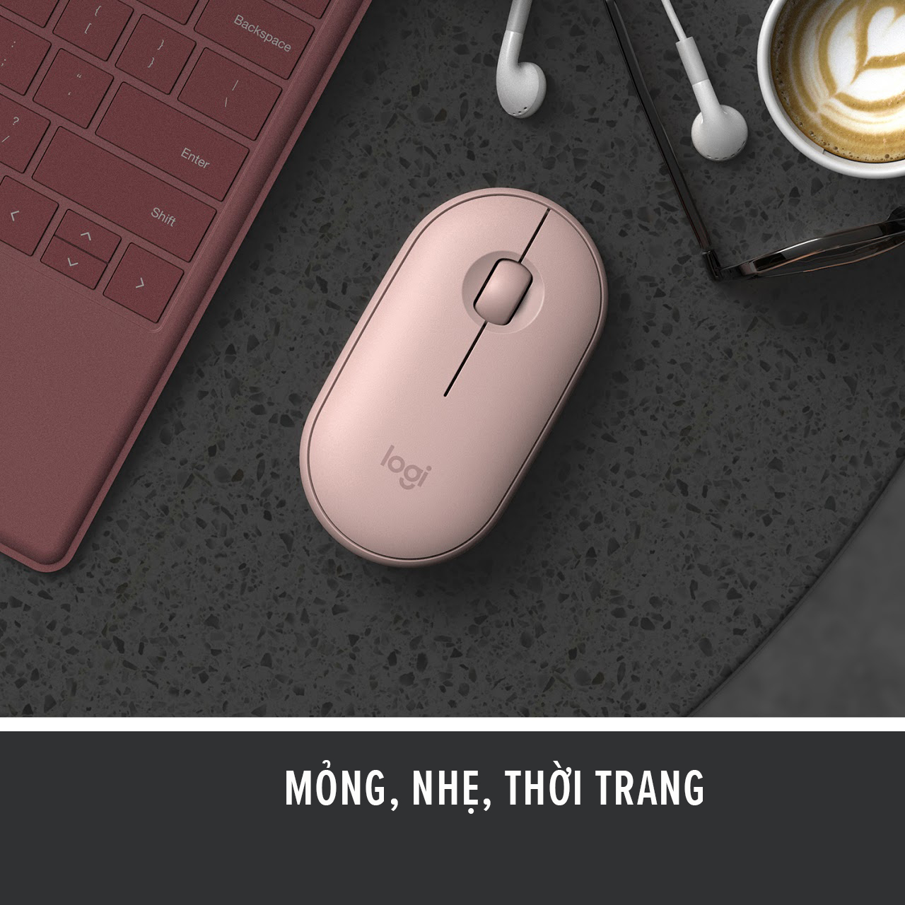 Chuột Bluetooth Silent Logitech Pebble M350 - Hàng chính hãng