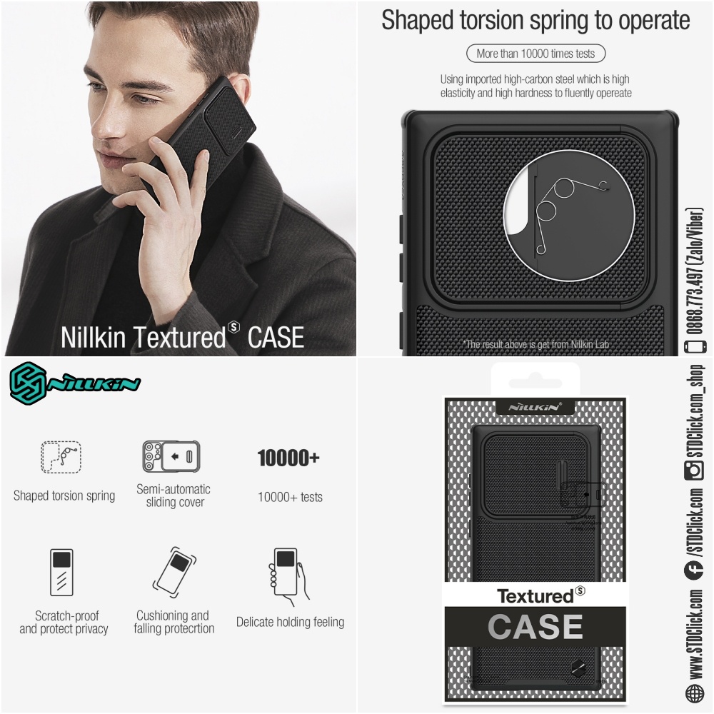 ỐP LƯNG DÀNH CHO ĐIỆN THOẠI SAMSUNG GALAXY S22 ULTRA 5G NILLKIN TEXTURED S NYLON FIBER BẢO VỆ CAMERA