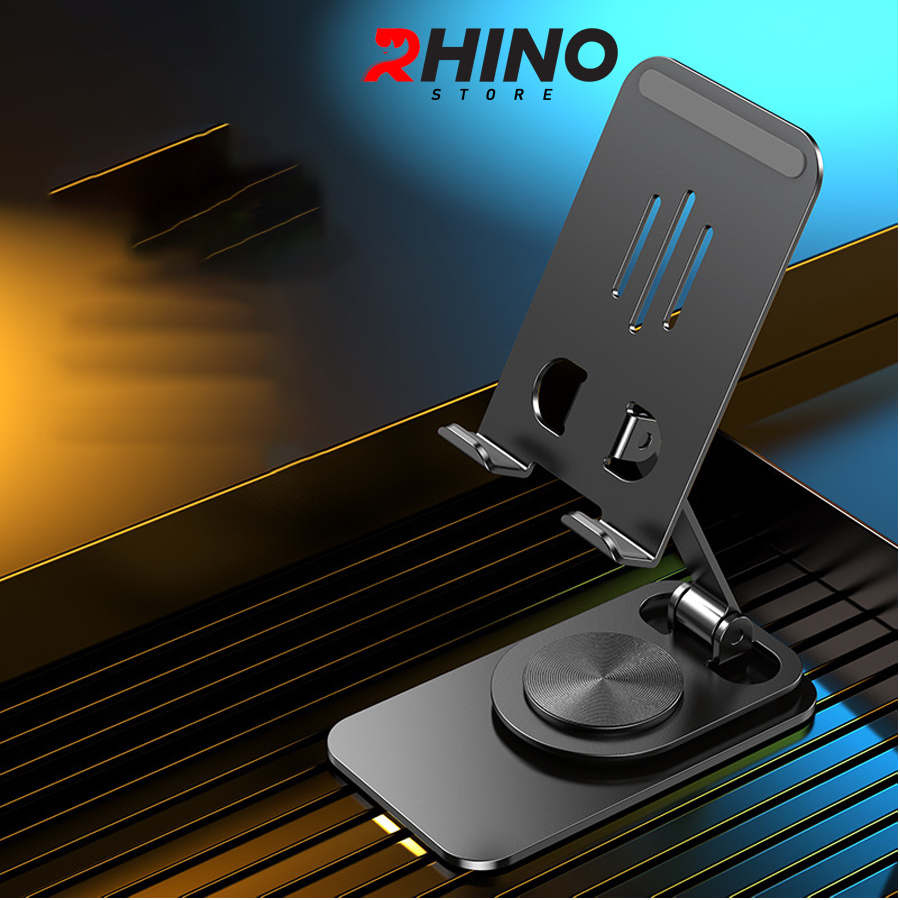 Kệ đỡ điện thoại 360° Rhino KP301, giá đỡ nhôm cao cấp để bàn tiện lợi có thể gấp gọn - Hàng chính hãng