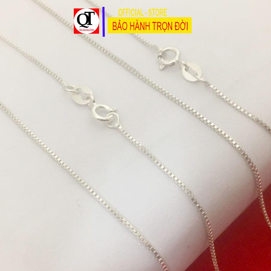 Dây chuyền nữ bạc ta mặt dây nữ thiết kế đơn giản gắn đá kim cương nhân tạo 8ly trang sức Bạc Quang Thản.