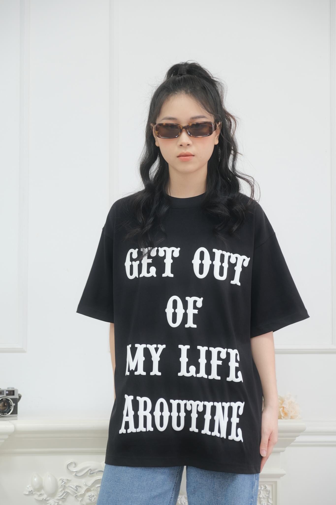 ÁO GET OUT OF Cá tính mẫu chữ hình in 5D chất lượng cao ko tróc hàng thời trang nam nữ