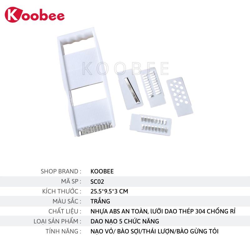 Bộ Nạo Gọt Hoa Quả KOOBEE Đa Năng 5 Trong 1 Dễ Dàng Tạo Hình và Nạo Sợi