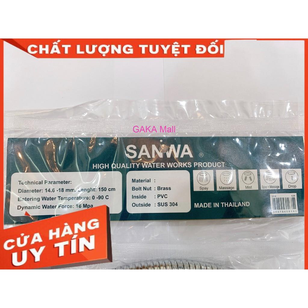 Dây Sen Sanwa inox 304, Nhập Khẩu Thái Lan, BH 1 Năm, Dài 1.5m, Lõi Đồng, Chống Xoắn