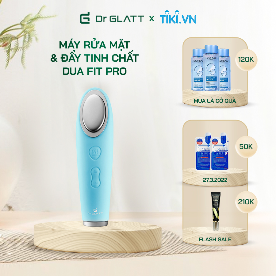 Máy rửa mặt và đẩy tinh chất Dua Fit Pro, 4 trong 1, hàng chính hãng Dr Glatt, thương hiệu Đức