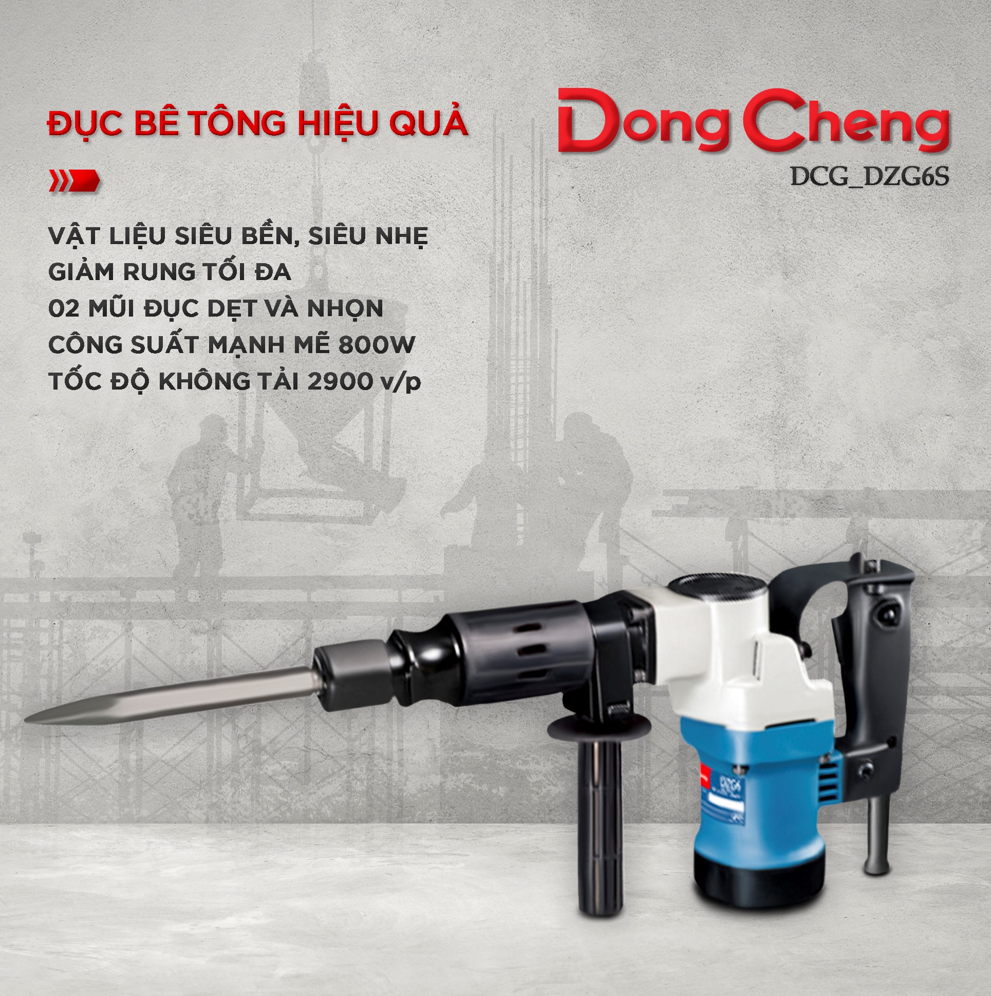 Máy đục bê tông Dongcheng DZG6S_Chính Hãng