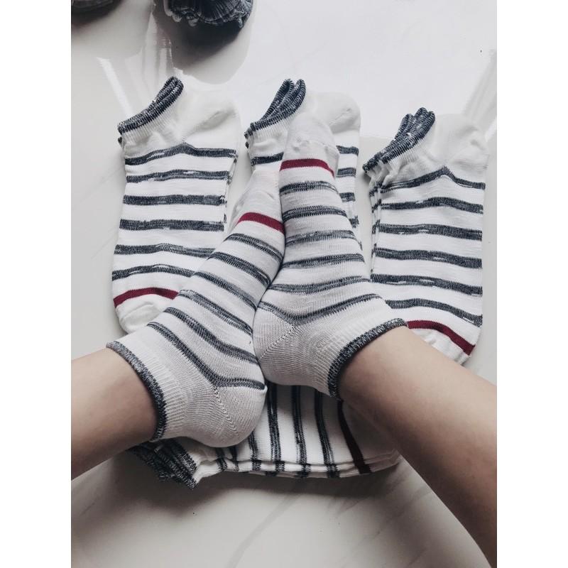 Tất/Vớ Nam KẺ SỌC cổ ngắn HOT TREND , KHÁNG KHUẨN, CHỐNG HÔI, THỐI CHÂN