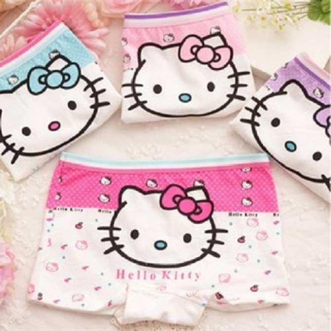 Set 4 quần lót đùi cho bé hình hoạt hình đáng yêu, Quần lót đùi cotton mềm mại cho bé gái