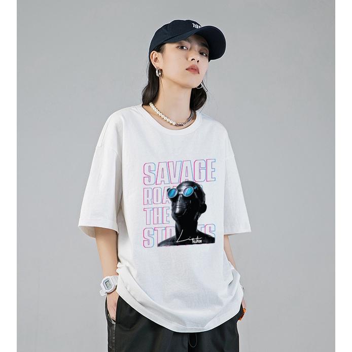 Áo thun trắng tay lỡ COOL NGẦU dáng rộng unisex