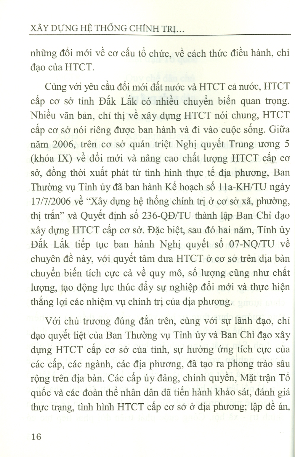 Xây Dựng Hệ Thống Chính Trị Cấp Cơ Sở Tại Tỉnh Đắk Lắk Hiện Nay (Sách chuyên khảo)