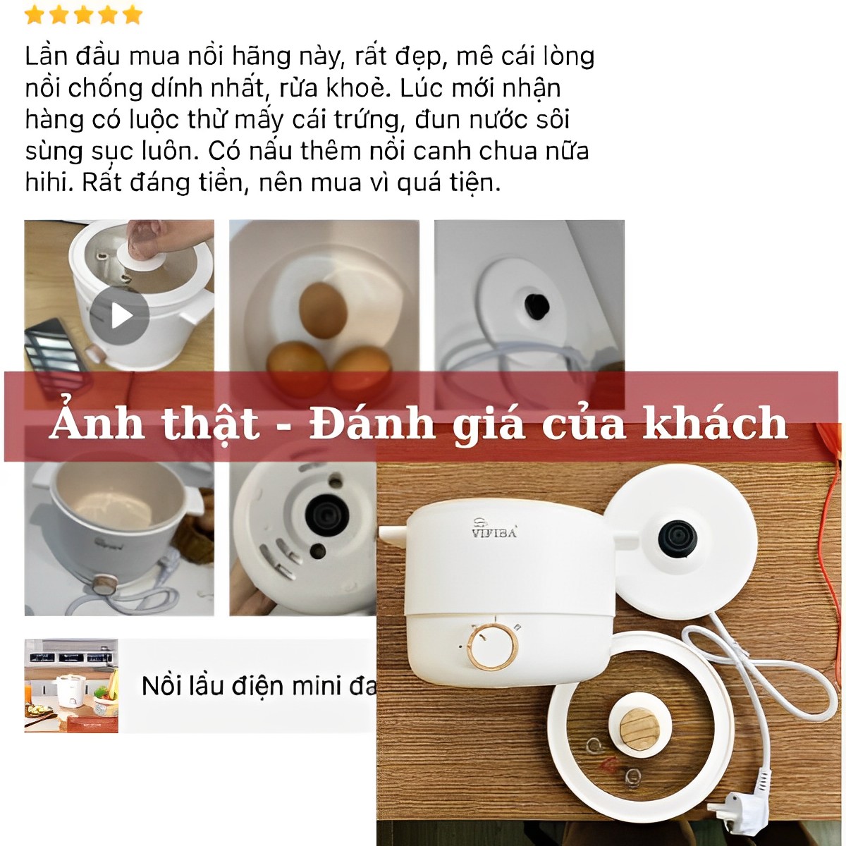 Nồi lẩu điện mini đa năng siêu tốc chống dính cao cấp Homea2z , nồi điện lòng sâu có đế và nồi tách rời