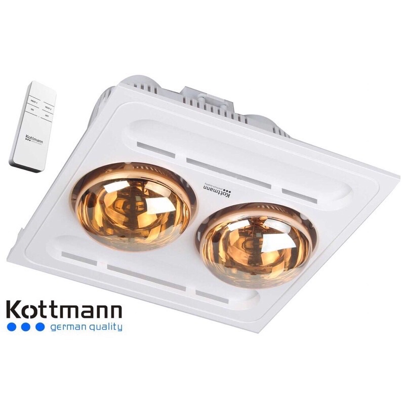Đèn sưởi nhà tắm 2 bóng âm trần Kottmann K9R Hàng chính hãng
