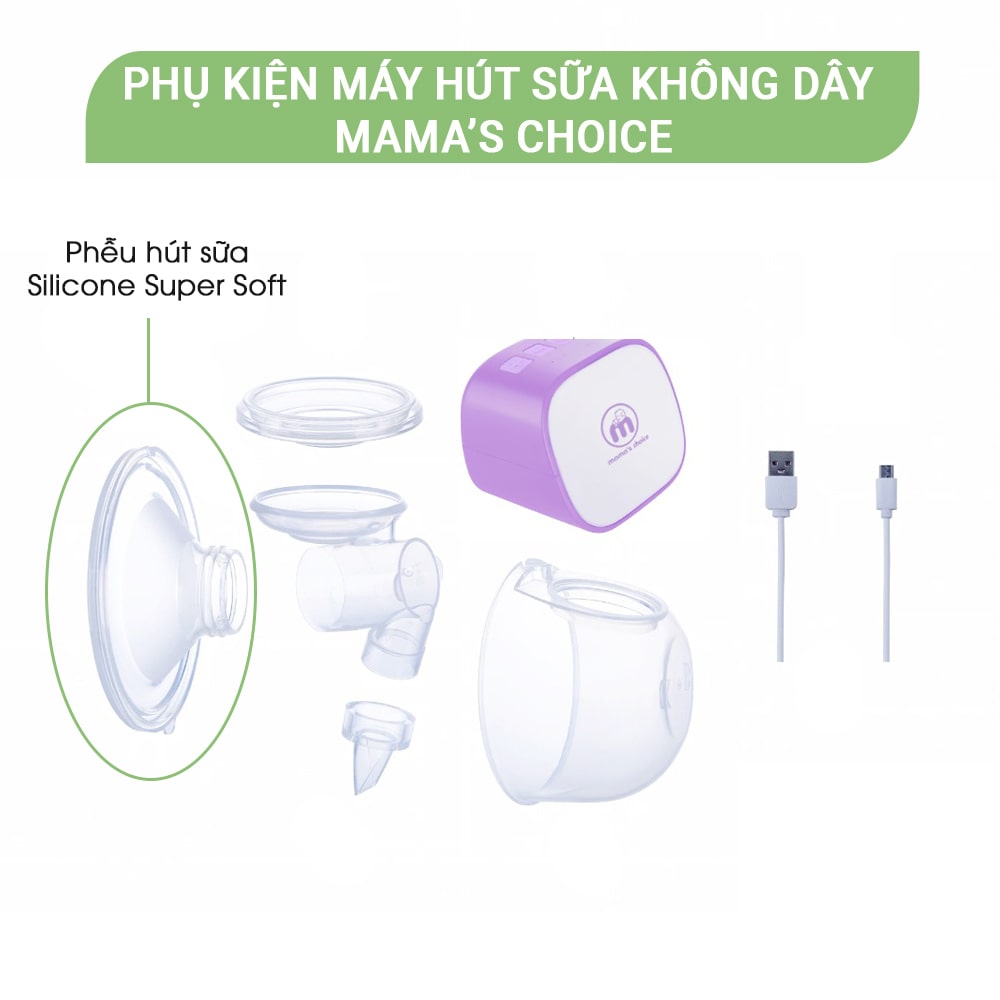 Phễu Hút Sữa Silicone Dùng Cho Máy Hút Sữa Rảnh Tay Mama’s Choice, Chất Liệu Silicone Cao Cấp và Mềm Mại