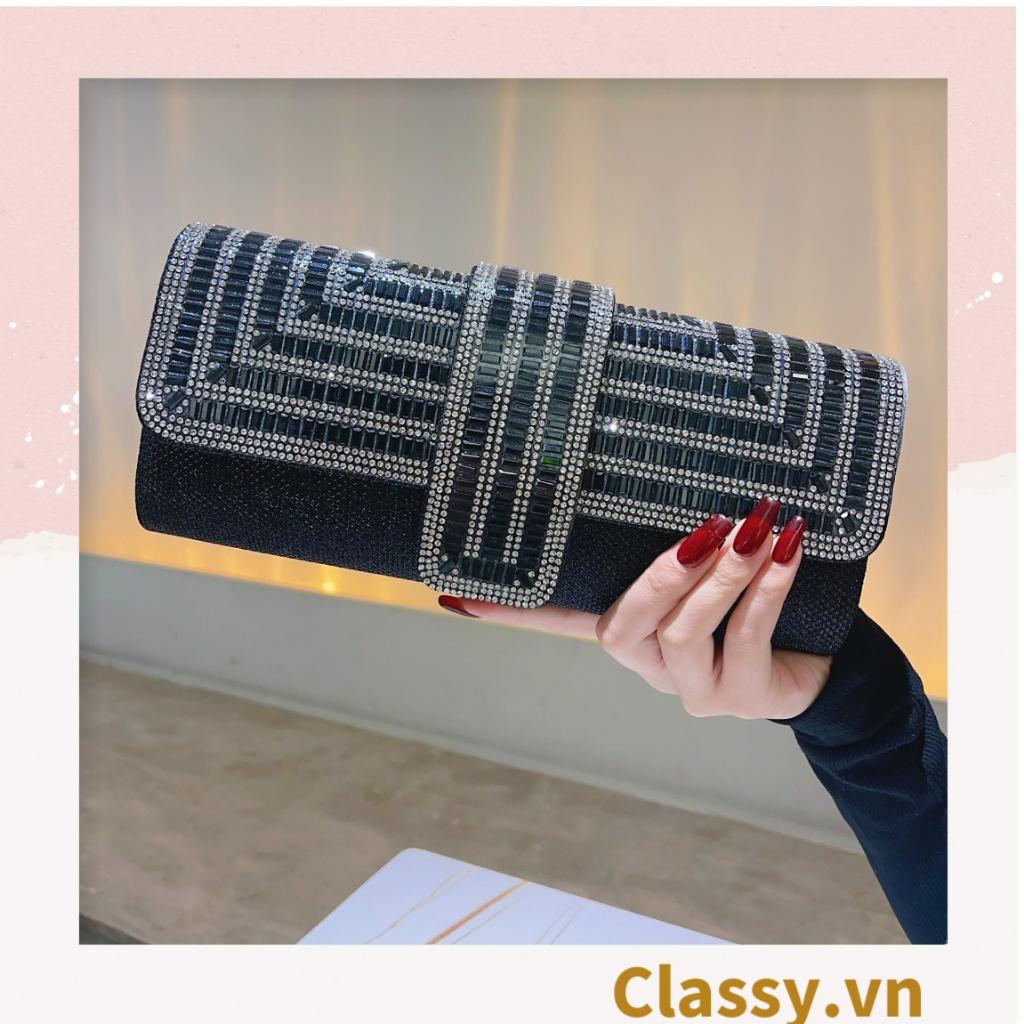 Clutch Classy đi tiệc - Ví cầm tay đính sequin đi tiệc cao cấp có nắp gập T271