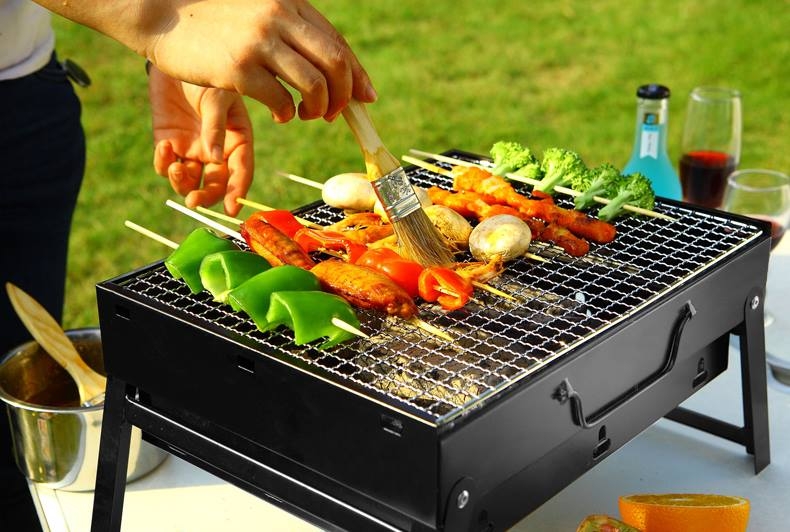 Hình ảnh Bếp Nướng Than Hoa Nướng BBQ Kèm Vỉ Nướng Hình Chữ Nhật- Gấp Gọn Tiện Lợi - Hàng Chính Hãng MINIIN