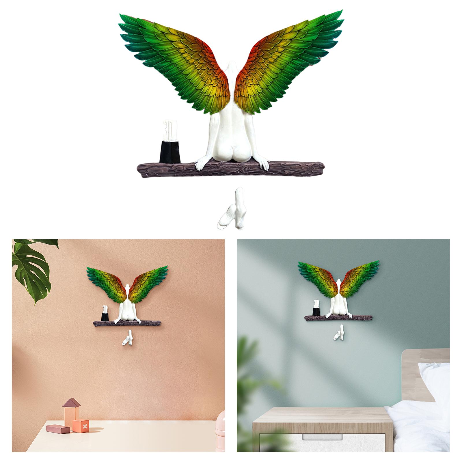 Resin Angel Wings Statues Art Wall Decor DIY Figurines Coffee Decor